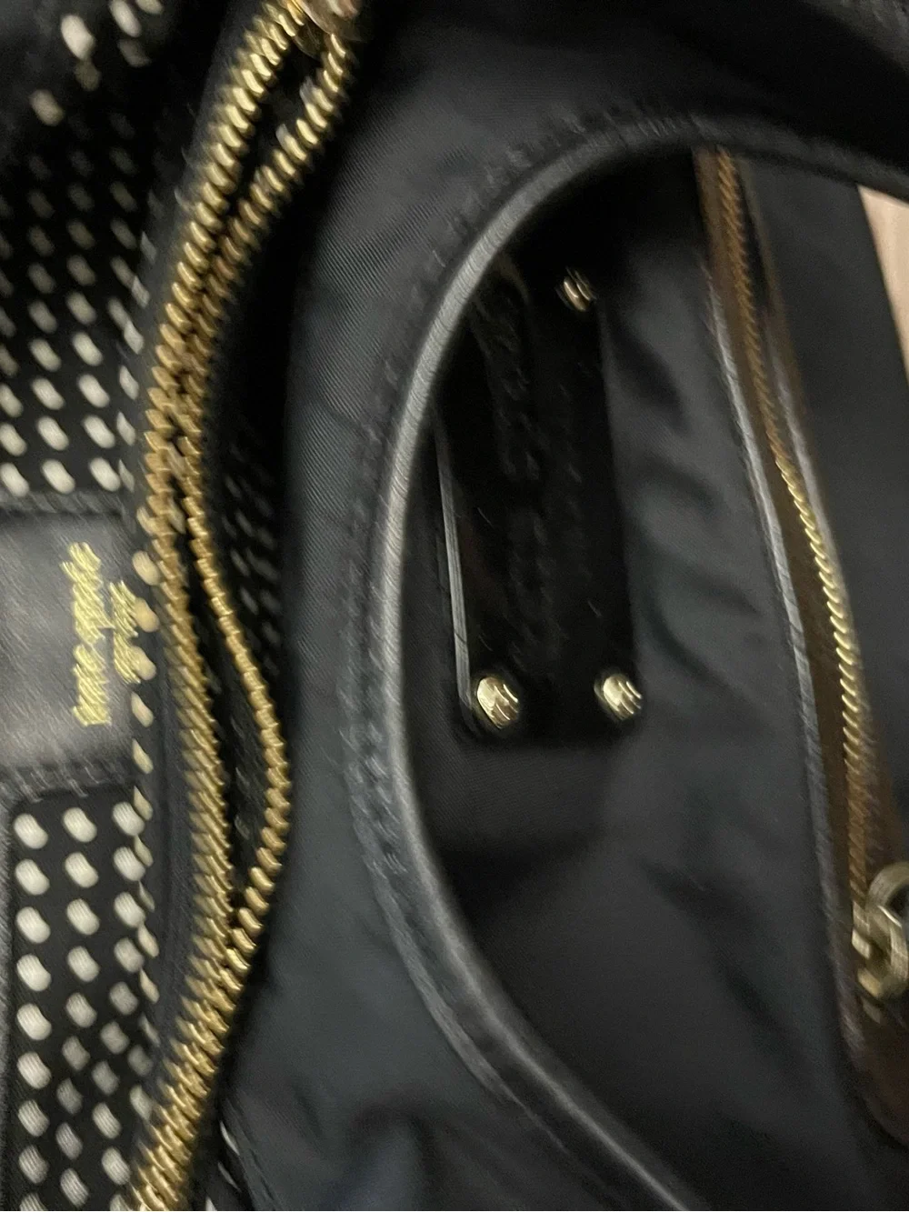 Kate Spade New York Classic Black Nylon/Leather Hobo Bag Purse Satchel